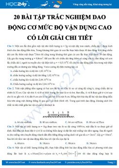 20 bài tập trắc nghiệm Dao động cơ mức độ Vận dụng cao có lời giải chi tiết