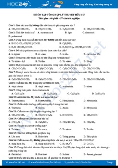 Đề tổng hợp lý thuyết Hữu cơ môn Hóa học 12 năm 2019-2020