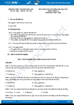 Đề cương ôn thi HK1 môn GDCD 11 năm học 2019 - 2020 Trường THPT Bảo Lộc
