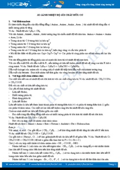 So sánh nhiệt độ sôi của chất Hữu cơ - Môn Hóa 12