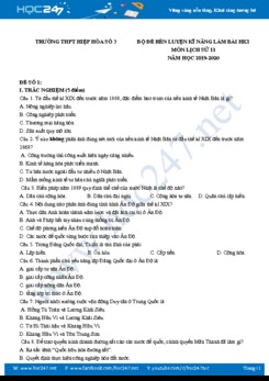 Bộ đề rèn luyện kỹ năng làm bài thi HK1 môn Lịch Sử 11 năm học 2019-2020
