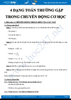 Phương pháp giải 4 dạng toán thường gặp trong Chuyển động cơ học môn Vật lý 8