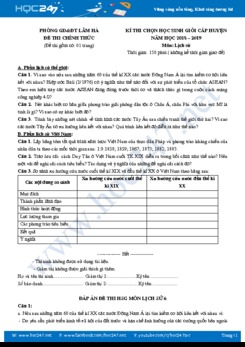 Đề thi chọn HSG môn Lịch Sử 6 năm học 2018-2019 huyện Lâm Hà