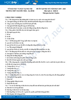 Đề ôn tập HK1 môn Lịch Sử 10 năm 2019-2020 Trường THPT Nguyễn Trãi