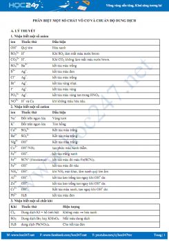 Phân biệt một số chất vô cơ và chuẩn độ dung dịch
