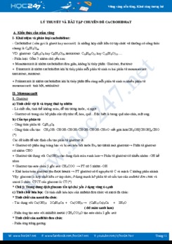 Lý thuyết và bài tập Chuyên đề Cacbohidrat môn Hóa 12 năm 2019-2020