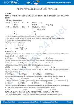 Phương pháp giải bài toán về amin - amino axit