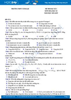 Đề thi HK2 môn Hóa học 10 năm 2018-2019 Trường THPT CưmGar