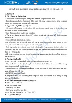 Chuyên đề Nhận biết - Phân biệt các chất vô cơ môn Hóa học 9 năm 2019-2020