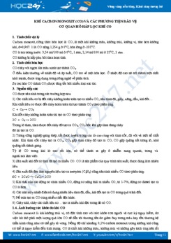 Khí Cabon monoxit (CO) và các phương tiện bảo vệ cơ quan hô hấp lọc khí CO