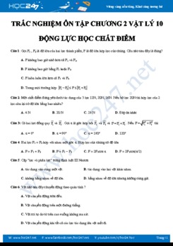 Trắc nghiệm ôn tập Chương 2 Động lực học chất điểm môn Vật lý 10 năm 2019-2020