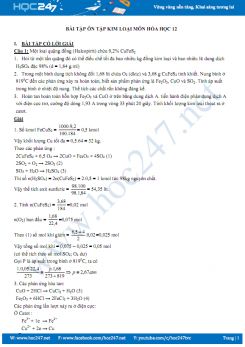 Bài tập ôn tập phần kim loại môn Hóa học 12 năm 2019-2020