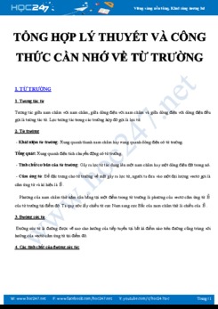 Tổng hợp Lý thuyết và công thức cần nhớ về Từ trường môn Vật lý 11