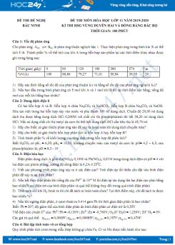 Đề thi HSG môn Hóa học 11 năm 2019-2020 Vùng Duyên Hải và Đồng Bằng Bắc Bộ