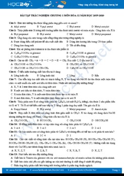 Bài tập trắc nghiệm Chương I môn Hóa học 12 năm 2019-2020