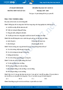 Đề thi HK1 môn GDCD 11 năm học 2019 - 2020 Trường THPT Ngô Lê Tân