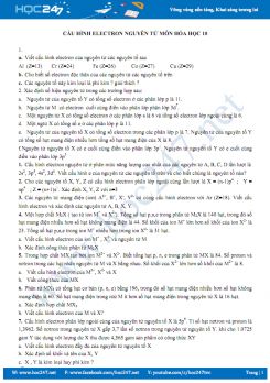 Cấu hình electron nguyên tử môn Hóa học 10 năm 2019-2020