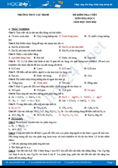 Đề kiểm tra 1 tiết môn Hóa học 8 năm 2019-2020 Trường THCS Cát Trinh