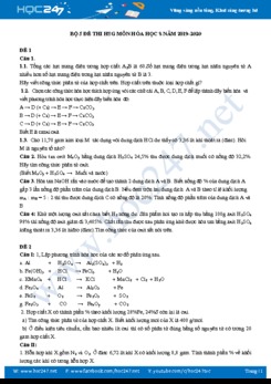 Bộ 5 đề thi HSG môn Hóa học 8 năm 2019-2020