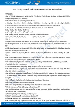 Bài tập tự luận và trắc nghiệm Chương Oxi - Lưu Huỳnh môn Hóa học 10 năm 2019-2020