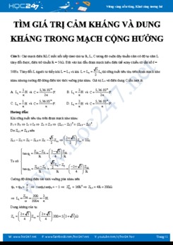 Tìm giá trị cảm kháng và dung kháng trong mạch có cộng hưởng điện môn Vật Lý 12