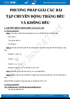 Phương pháp giải các bài tập Chuyển động thẳng đều và chuyển động không đều môn Vật lý 10