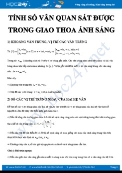Hướng dẫn phương pháp tìm số vân quan sát được trong Giao thoa ánh sáng