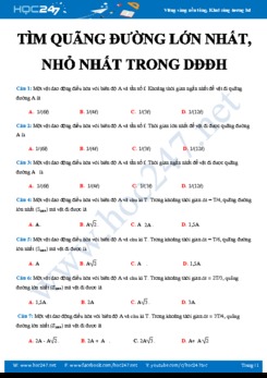 Bài toán về tìm quãng đường lớn nhất, nhỏ nhất trong Dao động điều hòa môn Vật lý 12