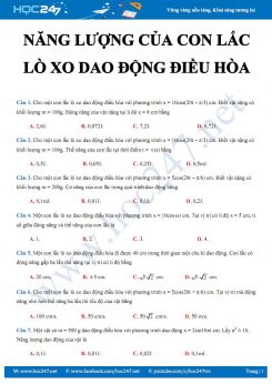 Tính năng lượng dao động của con lắc lò xo trong quá trình Dao động điều hòa