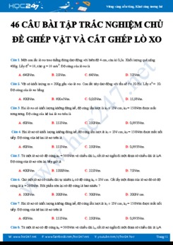 46 câu bài tập trắc nghiệm chủ đề Ghép vật và cắt ghép lò xo môn Vật lý 12