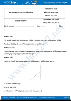 Đề thi Học kì 1 môn Vật lý 7 năm học 2019-2020 có đáp án trường THCS Nguyễn Văn Linh