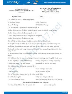 Đề kiểm tra HK1 môn Địa lý lớp 11 năm 2019-2020 - Trường THPT chuyên Huỳnh Mẫn Đạt có đáp án