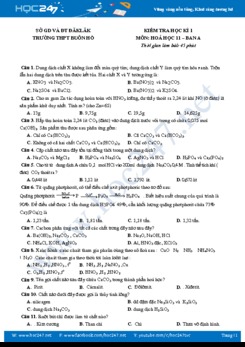 Đề kiểm tra HK1 môn Hóa học 11 năm 2019-2020 Trường THPT Buôn Hồ