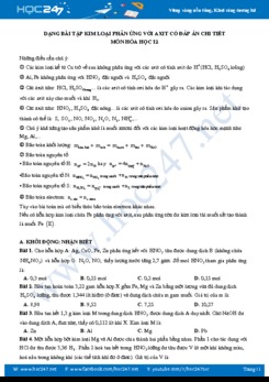 Dạng bài tập kim loại phản ứng với axit có đáp án chi tiết môn Hóa học 12 năm 2019-2020