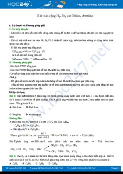 Bài toán cộng H2, Br2 vào Etilen, Axetilen môn Hóa học 9 năm 2019-2020