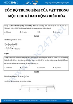 Chuyên đề Tìm tốc độ trung bình của vật trong một chu kì Dao động điều hòa
