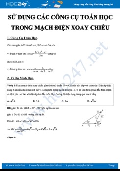 Sử dụng các công cụ toán học trong giải bài toán về Mạch điện xoay chiều