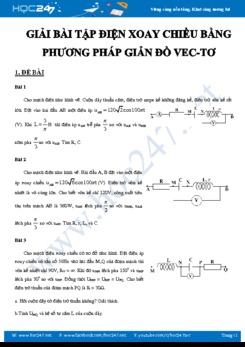 Hướng dẫn giải Bài tập điện xoay chiều môn Vật lý 12 bằng phương pháp Giản đồ vec-tơ