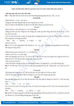Một số phương pháp giải bài tập về chất khí môn Hóa học 9 năm 2019-2020