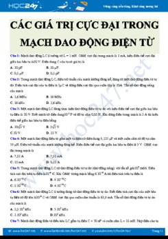 Xác định các giá trị cực đại trong mạch Dao động điện từ môn Vật lý 12