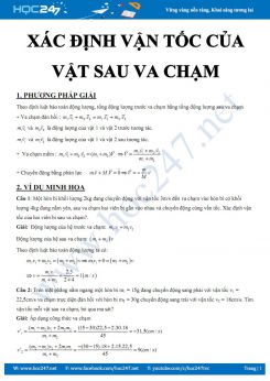 Chuyên đề bài tập Xác định vận tốc của vật sau va chạm môn Vật lý 10