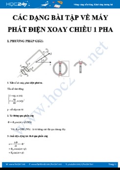 Phương pháp giải các dạng bài tập về Máy phát điện xoay chiều 1 pha môn Vật lý 12