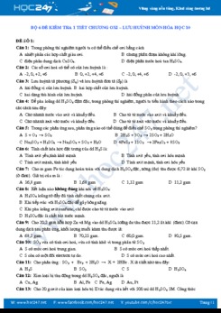 Bộ 6 đề kiểm tra 1 tiết Chương Oxi - Lưu Huỳnh môn Hóa học 10 năm 2019-2020