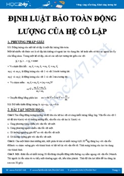 Phương pháp giải và bài tập chủ đề Định luật bảo toàn động lượng của hệ cô lập