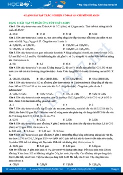 4 Dạng bài tập trắc nghiệm có đáp án chuyên đề Amin môn Hóa học 12 năm 2019-2020