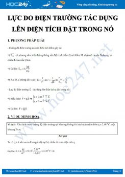 Bài toán xác định Lực do điện trường tác dụng lên điện tích đặt trong nó môn Vật lý 11