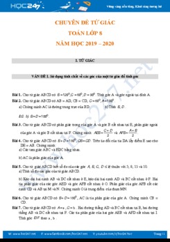 Các dạng bài tập Chuyên đề Tứ giác Toán 8 năm 2019