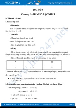 Bài tập Chuyên đề Hàm số bậc nhất Đại số 9 năm 2019