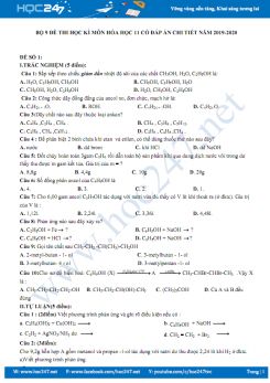 Bộ 9 đề thi học kì môn Hóa học 11 có đáp án chi tiết năm 2019-2020