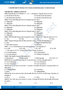 5 Chuyên đề ôn thi học kì có đáp án môn Hóa học 11 năm 2019-2020